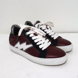 Zadig & Voltaire ZV1747 Flash Low Top Sneakers Burgundy Leather Size 36 available at CelebrityOwned.com img_3