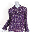Zara Blouse Purple Floral Print Gauze Size Large Ruffled Long Sleeve Top