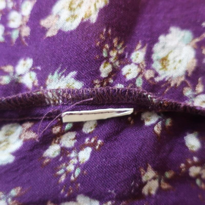 Zara Blouse Purple Floral Print Gauze Size Large Ruffled Long Sleeve Top available at CelebrityOwned.com img_8