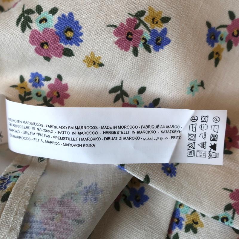 Zara Mini Skirt Ivory Floral Print Linen-Blend Size Small NEW available at CelebrityOwned.com img_7