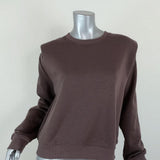 Zara Shoulder Pad Sweatshirt Brown Size Medium Crewneck Pullover NEW available at CelebrityOwned.com img_1