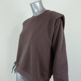 Zara Shoulder Pad Sweatshirt Brown Size Medium Crewneck Pullover NEW available at CelebrityOwned.com img_2