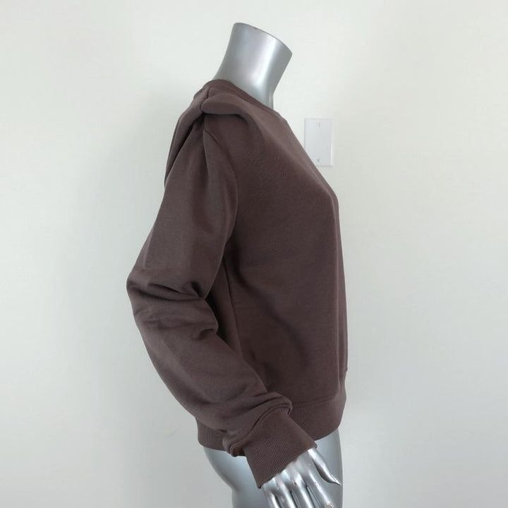 Zara Shoulder Pad Sweatshirt Brown Size Medium Crewneck Pullover NEW available at CelebrityOwned.com img_3