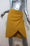 Zara Wrap-Effect Skirt Marigold Linen-Blend Size Small available at CelebrityOwned.com img_1