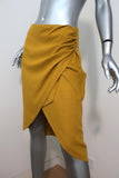 Zara Wrap-Effect Skirt Marigold Linen-Blend Size Small available at CelebrityOwned.com img_2