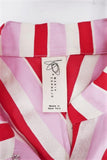 Zero + Maria Cornejo Concave Blouse Pink Striped Twill Size 0 Short Sleeve Top available at CelebrityOwned.com img_6
