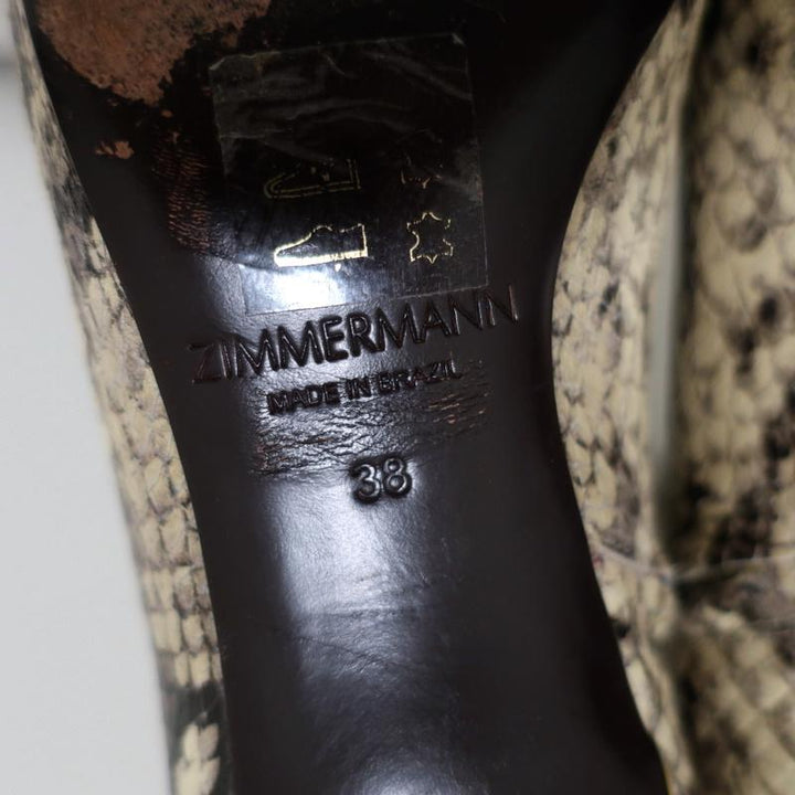 Zimmermann Ankle Boots Snake-Embossed Leather Size 38 Kitten Heel Booties available at CelebrityOwned.com img_11