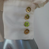 Zimmermann Button Down Blouse Cream Silk Size 1 Long Sleeve Top available at CelebrityOwned.com img_4