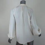 Zimmermann Button Down Blouse Cream Silk Size 1 Long Sleeve Top available at CelebrityOwned.com img_6