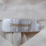 Zimmermann Button Down Blouse Cream Silk Size 1 Long Sleeve Top available at CelebrityOwned.com img_7
