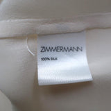Zimmermann Button Down Blouse Cream Silk Size 1 Long Sleeve Top available at CelebrityOwned.com img_8