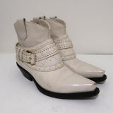 Zimmermann Cowboy Boots Cream Studded Leather Size 38 Western Ankle Boots available at CelebrityOwned.com img_1