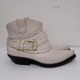 Zimmermann Cowboy Boots Cream Studded Leather Size 38 Western Ankle Boots available at CelebrityOwned.com img_3