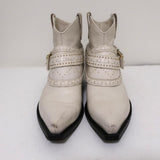 Zimmermann Cowboy Boots Cream Studded Leather Size 38 Western Ankle Boots available at CelebrityOwned.com img_4