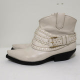 Zimmermann Cowboy Boots Cream Studded Leather Size 38 Western Ankle Boots available at CelebrityOwned.com img_6