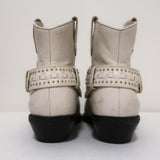 Zimmermann Cowboy Boots Cream Studded Leather Size 38 Western Ankle Boots available at CelebrityOwned.com img_8