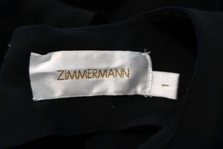 Zimmermann Dress Black Silk Size 1 Long Sleeve Ruffled-Side available at CelebrityOwned.com img_5