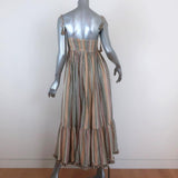 Zimmermann Juniper Rainbow Midi Dress Metallic-Striped Cotton Size 0 NEW available at CelebrityOwned.com img_6