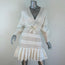 Zimmermann Mini Dress Corsage Linear Ivory Linen Size 2 Long Sleeve V-Neck NEW