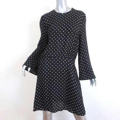 Zimmermann Mini Dress Mischief Black Polka Dot Crepe Size 3 Bell Sleeve-img_[image_position} from CelebrityOwned.com