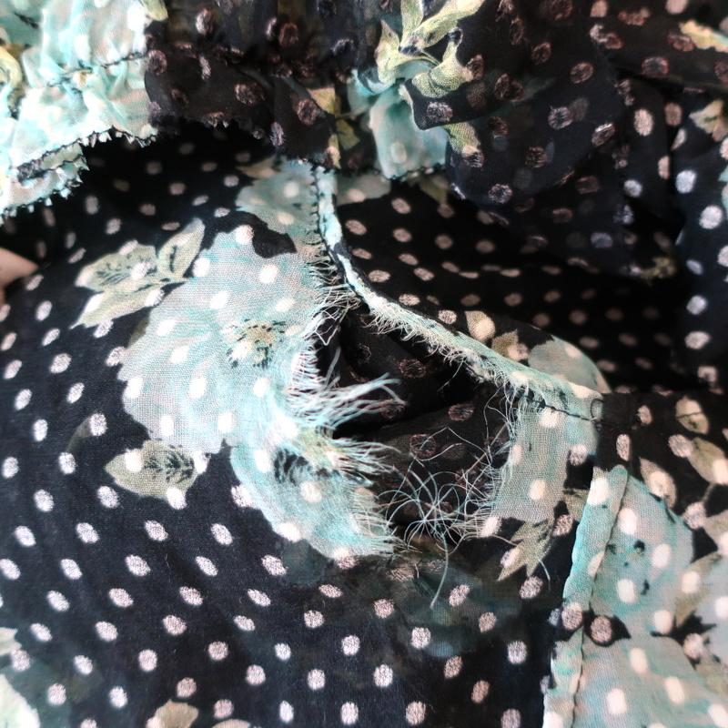 Zimmermann Ruffle Wrap Dress Whitewave Black Floral Print Chiffon Size 0 available at CelebrityOwned.com img_6