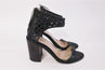 Zimmermann Sandal Black Woven Leather Size 39 Open Toe Ankle Strap Heel
