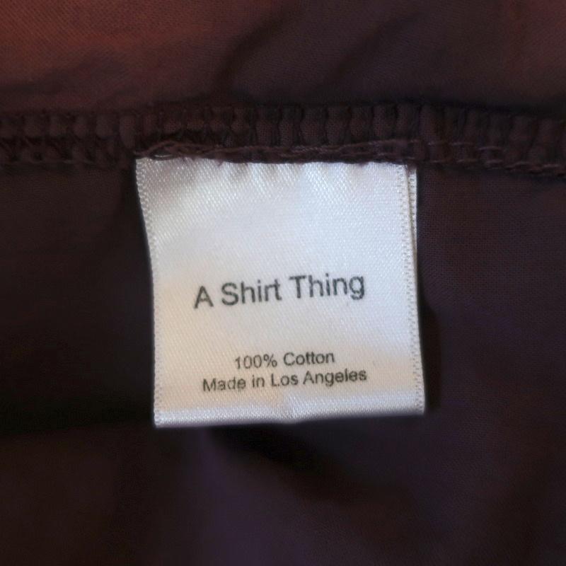 A Shirt Thing Blouse Flora Lawn Eggplant Cotton Size Medium Long Sleeve Top NEW - Celebrity Owned