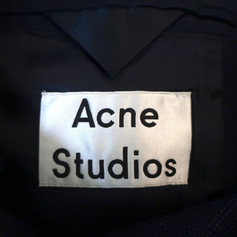 ACNE Studios Blair Coat Navy Canvas Size 38 Snap-Front Long Jacket - Celebrity Owned