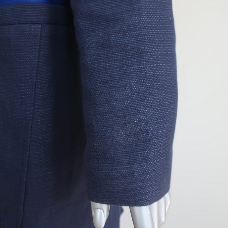 ACNE Studios Blair Coat Navy Canvas Size 38 Snap-Front Long Jacket - Celebrity Owned