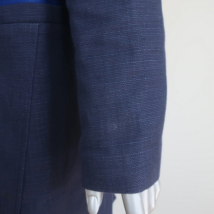 ACNE Studios Blair Coat Navy Canvas Size 38 Snap-Front Long Jacket - Celebrity Owned
