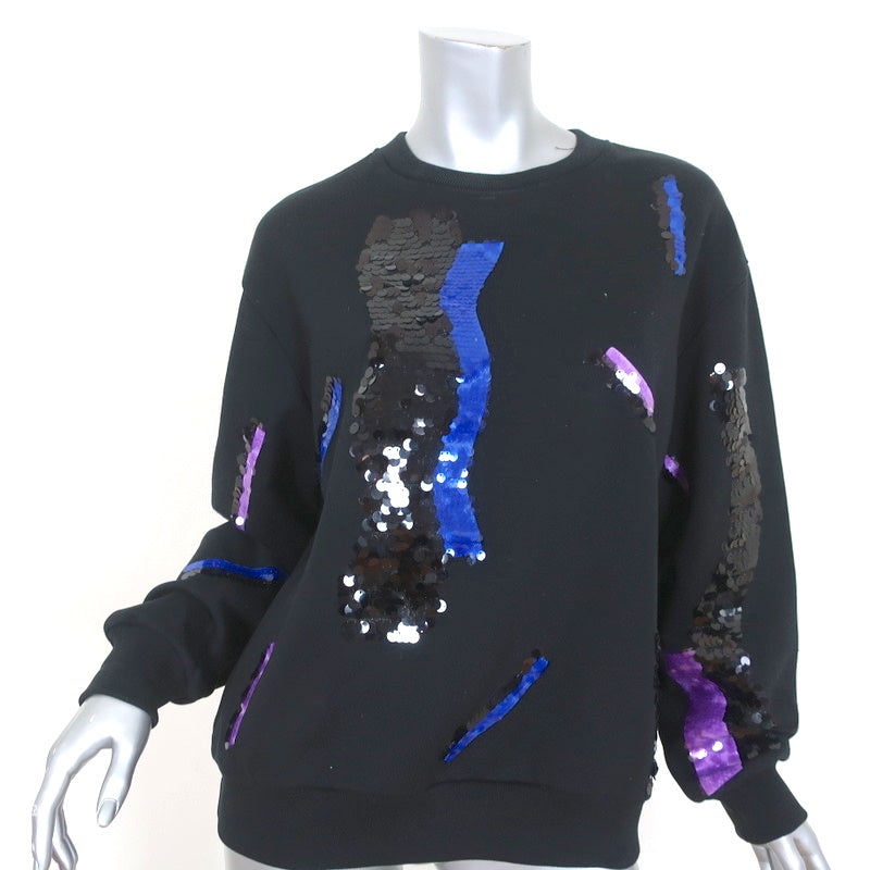 Acne Studios Roni Sequined Crewneck Sweatshirt Black Cotton Size Extra Small - Celebrity Owned