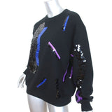 Acne Studios Roni Sequined Crewneck Sweatshirt Black Cotton Size Extra Small - Celebrity Owned