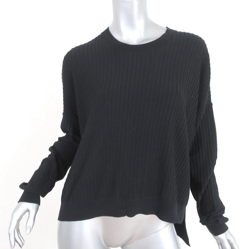 Acne Studios Sweater Issy Rib Knit Black Size Medium Crewneck Pullover - Celebrity Owned
