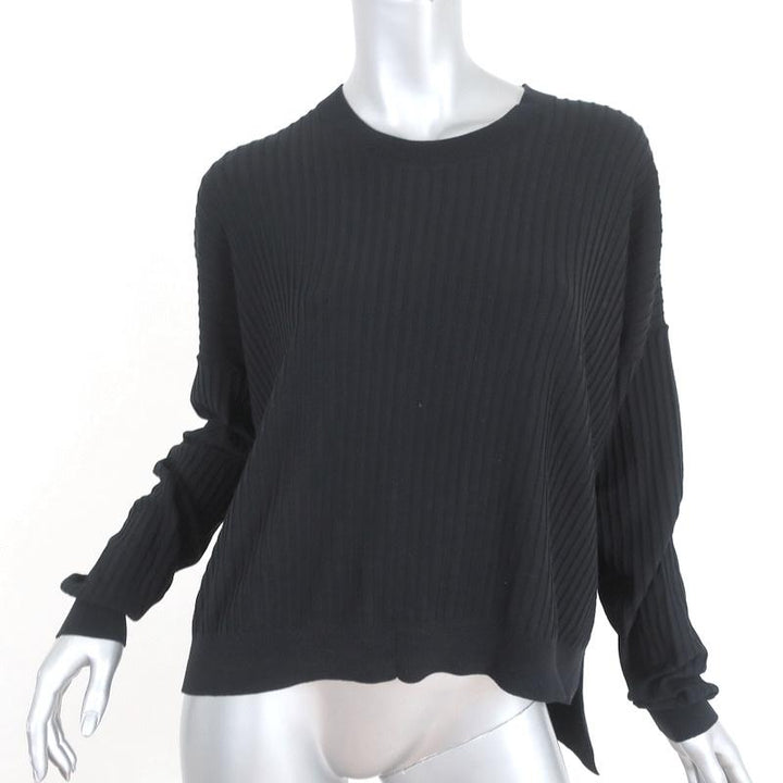 Acne Studios Sweater Issy Rib Knit Black Size Medium Crewneck Pullover - Celebrity Owned