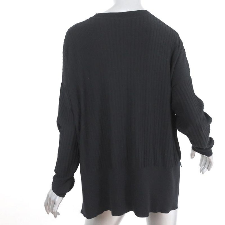 Acne Studios Sweater Issy Rib Knit Black Size Medium Crewneck Pullover - Celebrity Owned