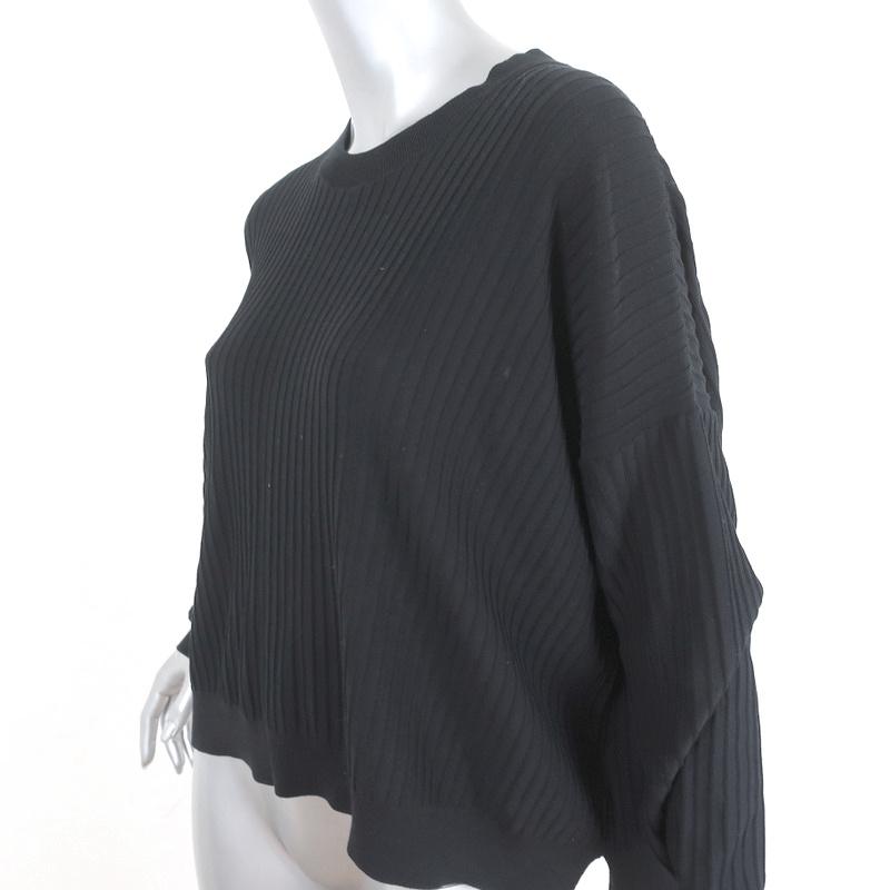 Acne Studios Sweater Issy Rib Knit Black Size Medium Crewneck Pullover - Celebrity Owned
