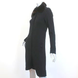 AdamPlusEve by Adam Lippes Mink Collar Sweatercoat Black Wool-Blend Size 1 - Celebrity Owned