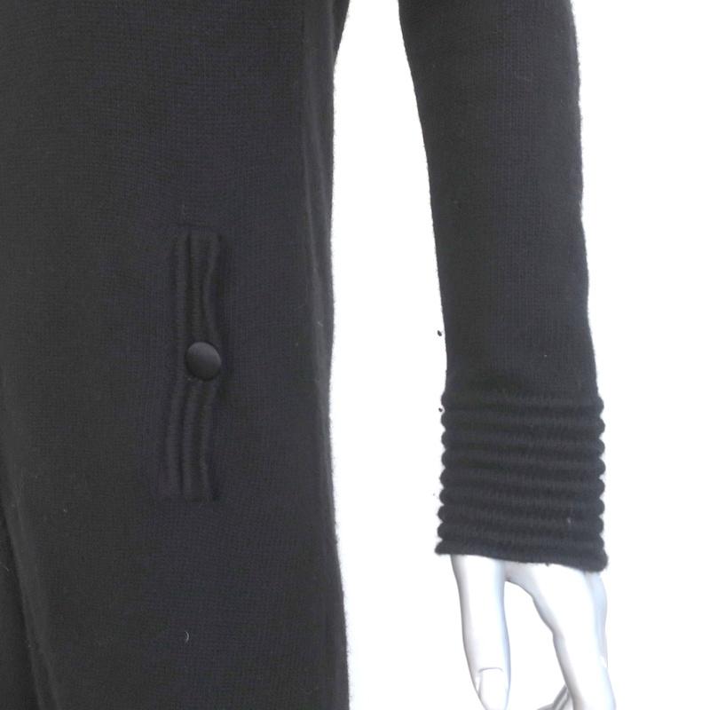 AdamPlusEve by Adam Lippes Mink Collar Sweatercoat Black Wool-Blend Size 1 - Celebrity Owned