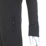 AdamPlusEve by Adam Lippes Mink Collar Sweatercoat Black Wool-Blend Size 1 - Celebrity Owned