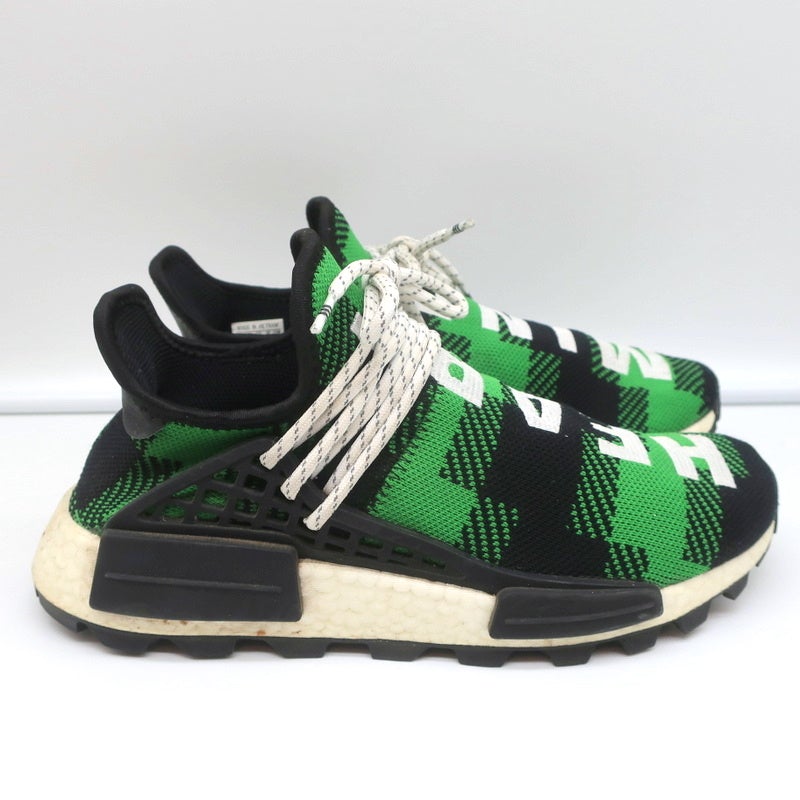 Adidas Pharrell x Billionaire Boys Club NMD Hu Trail Green Plaid Sneakers Size 7 - Celebrity Owned