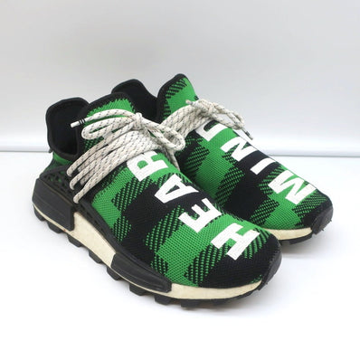 Adidas Pharrell x Billionaire Boys Club NMD Hu Trail Green Plaid Sneakers Size 7 - Celebrity Owned