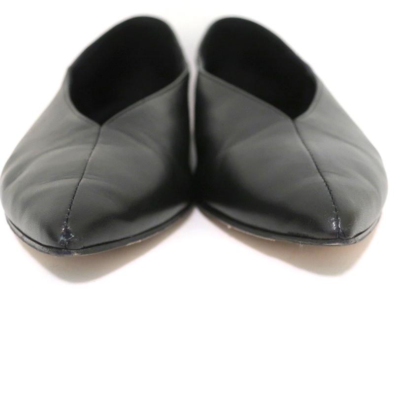 AEYDE Pointed Toe Flats Moa Black Leather Size 39 - Celebrity Owned