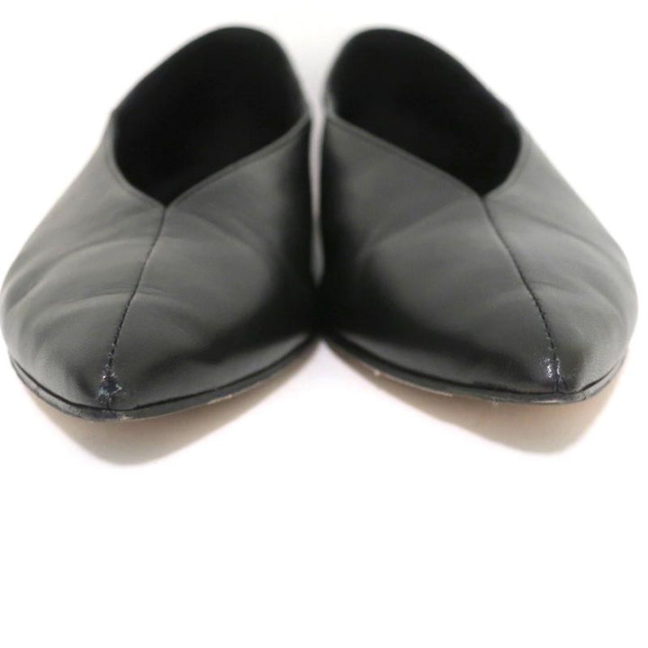 AEYDE Pointed Toe Flats Moa Black Leather Size 39 - Celebrity Owned