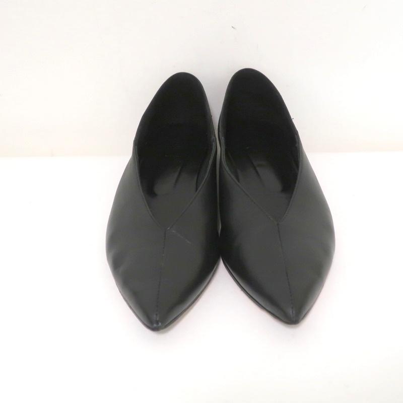 AEYDE Pointed Toe Flats Moa Black Leather Size 39 - Celebrity Owned