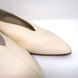 AEYDE Pointed Toe Flats Moa Cream Leather Size 39 NEW - Celebrity Owned