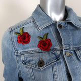 AG Adriano Goldschmied Jean Jacket with Patches Light Blue Size Medium - Celebrity Owned