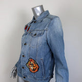 AG Adriano Goldschmied Jean Jacket with Patches Light Blue Size Medium - Celebrity Owned