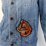 AG Adriano Goldschmied Jean Jacket with Patches Light Blue Size Medium - Celebrity Owned
