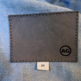 AG Adriano Goldschmied Jean Jacket with Patches Light Blue Size Medium - Celebrity Owned