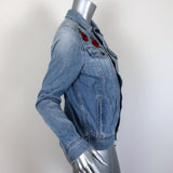 AG Adriano Goldschmied Jean Jacket with Patches Light Blue Size Medium - Celebrity Owned